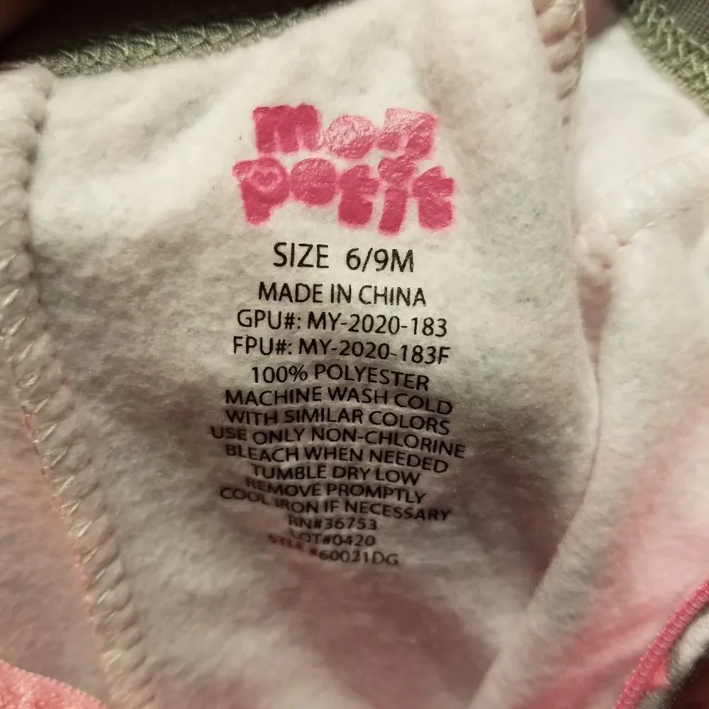 Pink sleepwear size 6 - 9 months NWT
